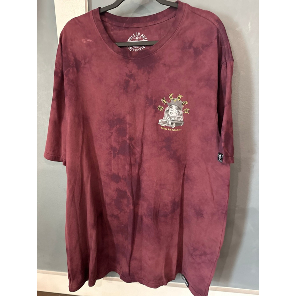 Men's Sullen Art Collective 2XL Maroon Gold Graphic Short Sleeve Tee